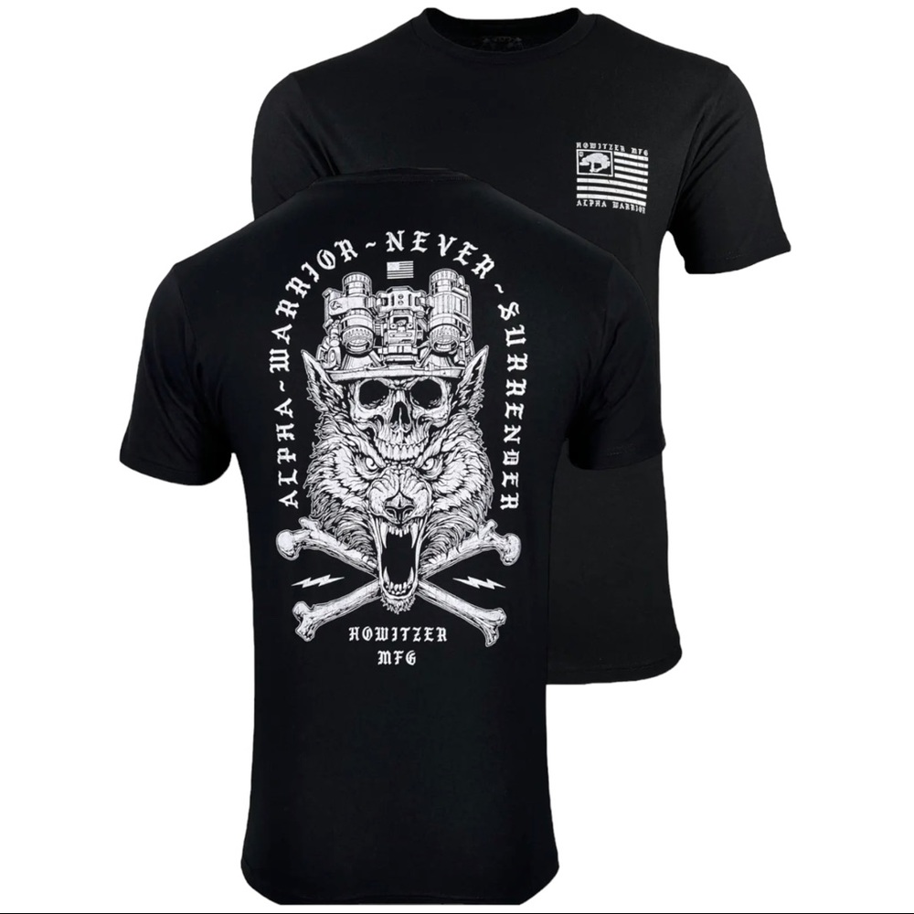 Howitzer Style Men's T-Shirt Alpha Warrior Military Grunt MFG